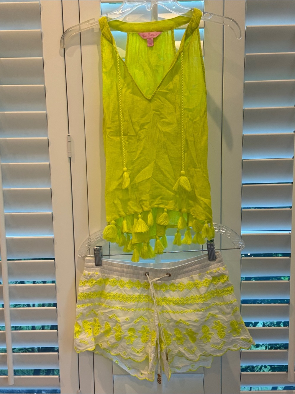 Lilly Pulitzer Neon Yellow Tassel Tank